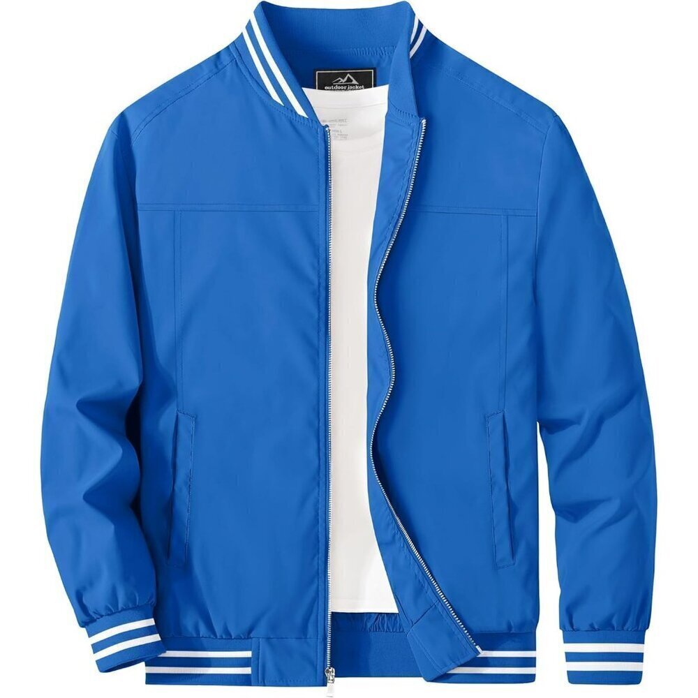 Brand New Men's Blue Polyester MAGCOMSEN Bomber Jacket Windbreaker